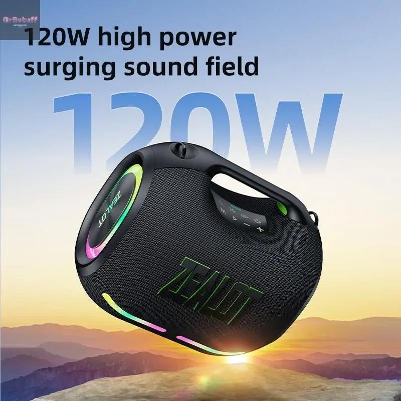 120W【Zealot】24000Mah/Limited/Offers Portable Speaker Bluetooth Speaker Party Speaker Waterproof IPX6 RGB Lights Power Bank TWS Supports TWS Pairing/Usb/Tf/Aux/Bt Smartphones. Ideal Choice for Family/Car/Pool Party/Bbq/Camping/Gift Giving.