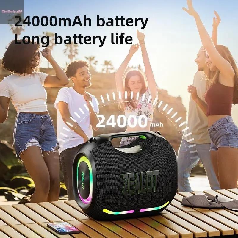 120W【Zealot】24000Mah/Limited/Offers Portable Speaker Bluetooth Speaker Party Speaker Waterproof IPX6 RGB Lights Power Bank TWS Supports TWS Pairing/Usb/Tf/Aux/Bt Smartphones. Ideal Choice for Family/Car/Pool Party/Bbq/Camping/Gift Giving.