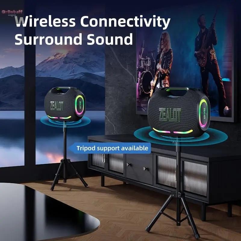 120W【Zealot】24000Mah/Limited/Offers Portable Speaker Bluetooth Speaker Party Speaker Waterproof IPX6 RGB Lights Power Bank TWS Supports TWS Pairing/Usb/Tf/Aux/Bt Smartphones. Ideal Choice for Family/Car/Pool Party/Bbq/Camping/Gift Giving.
