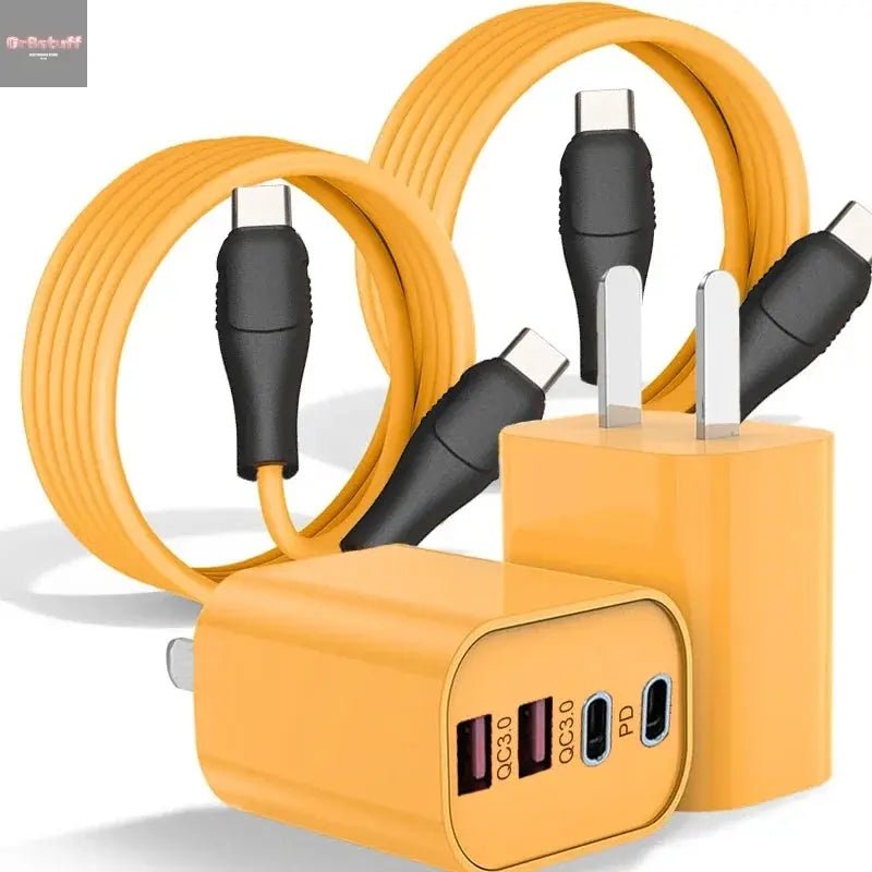 120W Wall Charger Adapter Type C QC3.0 Fast Charging PD USB Charger For iPhone 15 Xiaomi Samsung 60W USB - C To Type C Cable - Gr8stuff