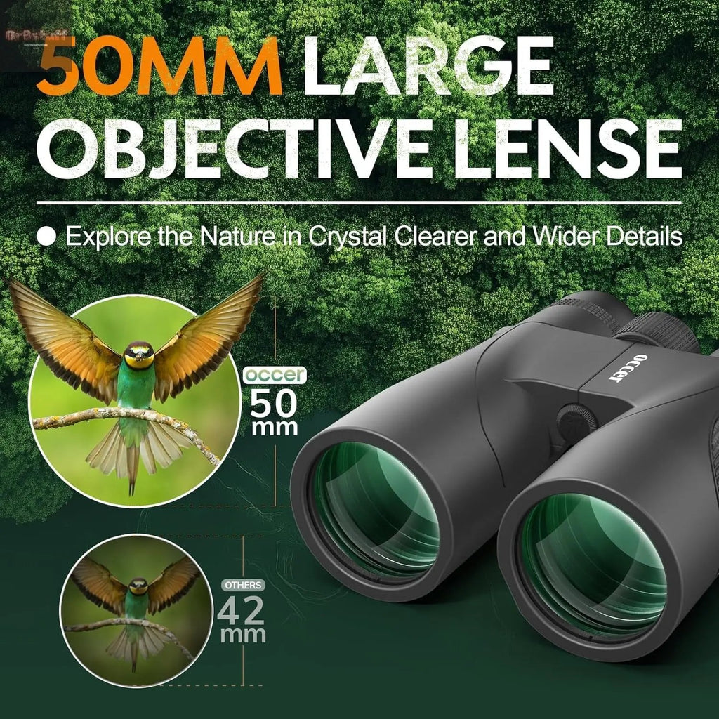 12X50 Binoculars for Adults High Powered - HD Bird Watching Binocular for Hunting with Clear Vision - Easy Focus Binoculars with Long Range for Hiking Travel Cruise Trip Concert Stargazing.