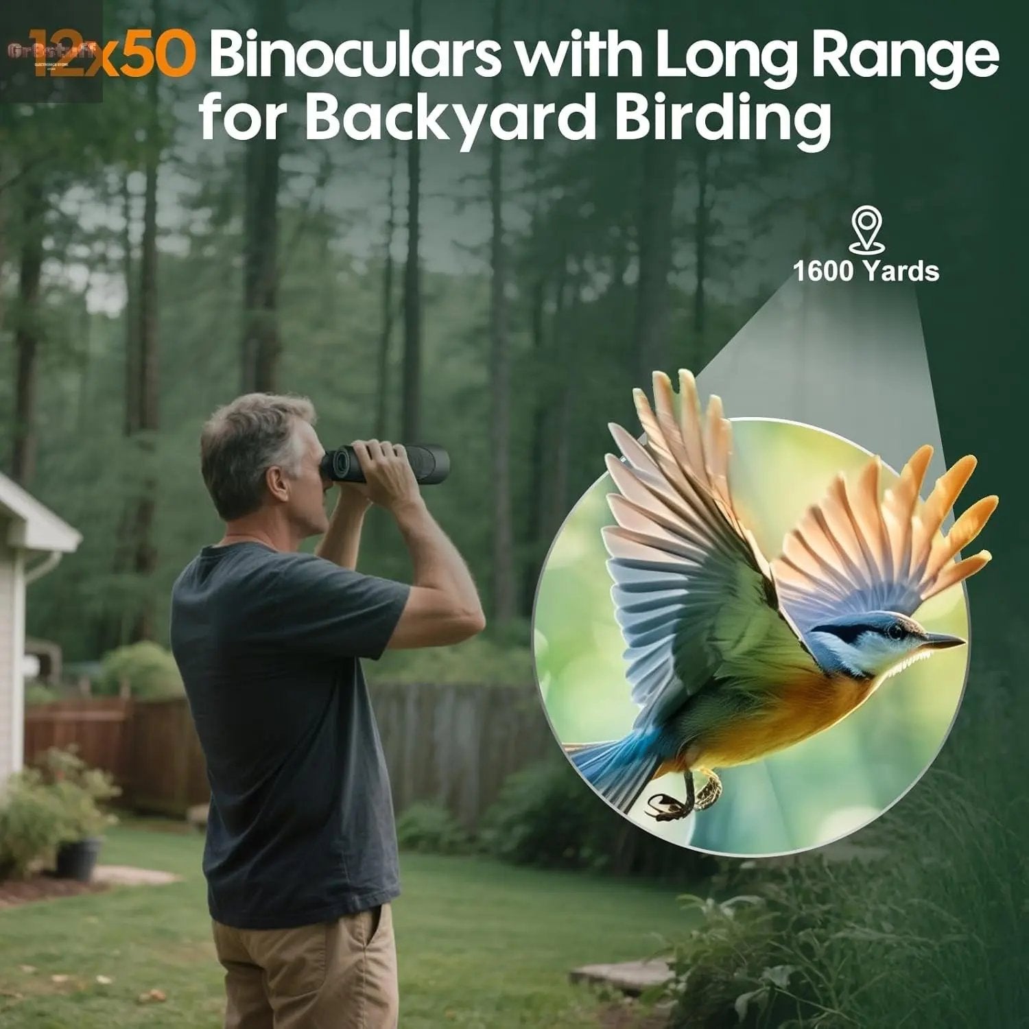12X50 Binoculars for Adults High Powered - HD Bird Watching Binocular for Hunting with Clear Vision - Easy Focus Binoculars with Long Range for Hiking Travel Cruise Trip Concert Stargazing.