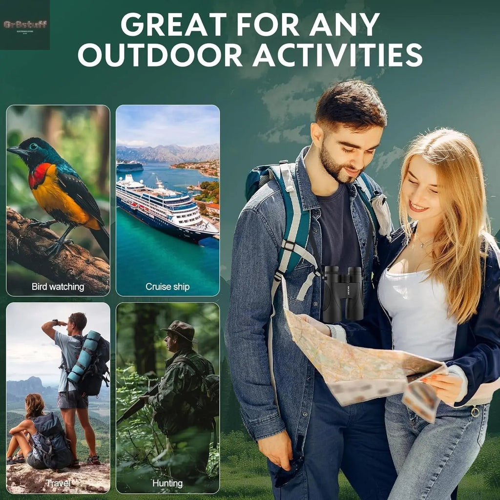 12X50 Binoculars for Adults High Powered - HD Bird Watching Binocular for Hunting with Clear Vision - Easy Focus Binoculars with Long Range for Hiking Travel Cruise Trip Concert Stargazing.