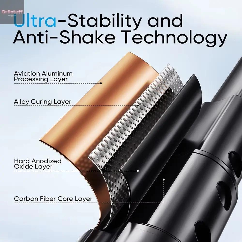 3In1 Selfie Stick Tripod Handle Phone Tripod Selfie Stablizer W Bluetooth Remote Phone Holder for Iphone 16 15 14 13 12 Android.