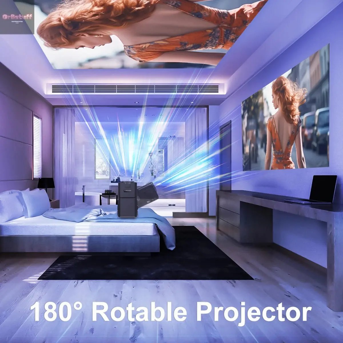 4K Android 11 Projector Native 1080P 390ANSI HY320 Dual Wifi6 BT5.0 1920*1080P Cinema Portable Projetor Upgrated HY300.