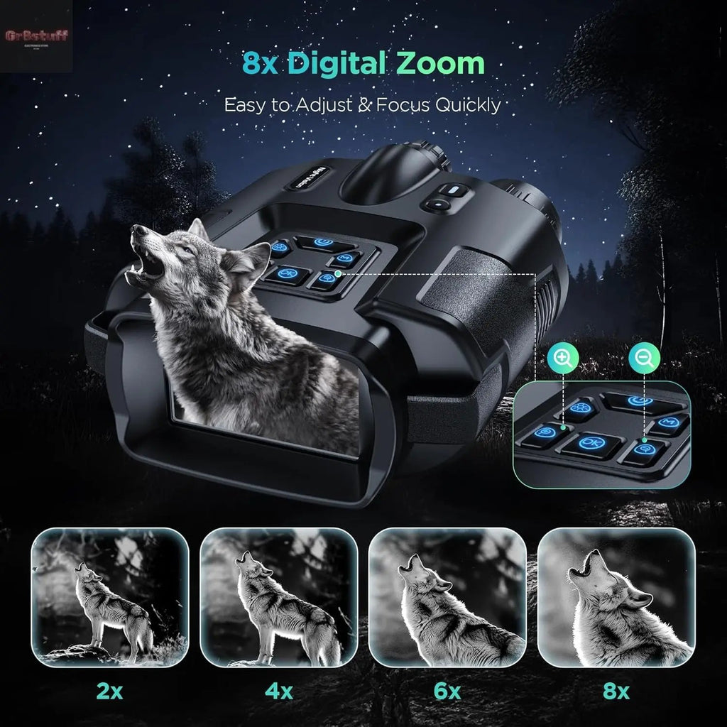 4K Night Vision Goggles for Adults, 2000FT Infrared Night Vision Binoculars with 64GB Card, Tactical Light, 8X Digital Zoom for Outdoor, Camping and Travel.