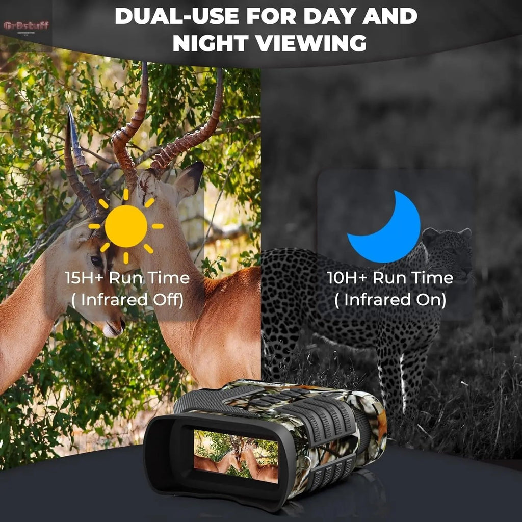 4K Night Vision Goggles– 10X Optical & 8X Digital Zoom, 1315FT Infrared Range, Rechargeable 5000Mah Battery, IPX Waterproof, Ideal for Camping.