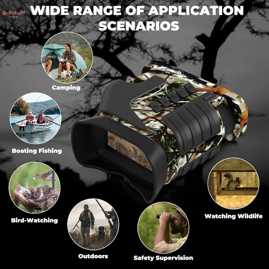 4K Night Vision Goggles– 10X Optical & 8X Digital Zoom, 1315FT Infrared Range, Rechargeable 5000Mah Battery, IPX Waterproof, Ideal for Camping.