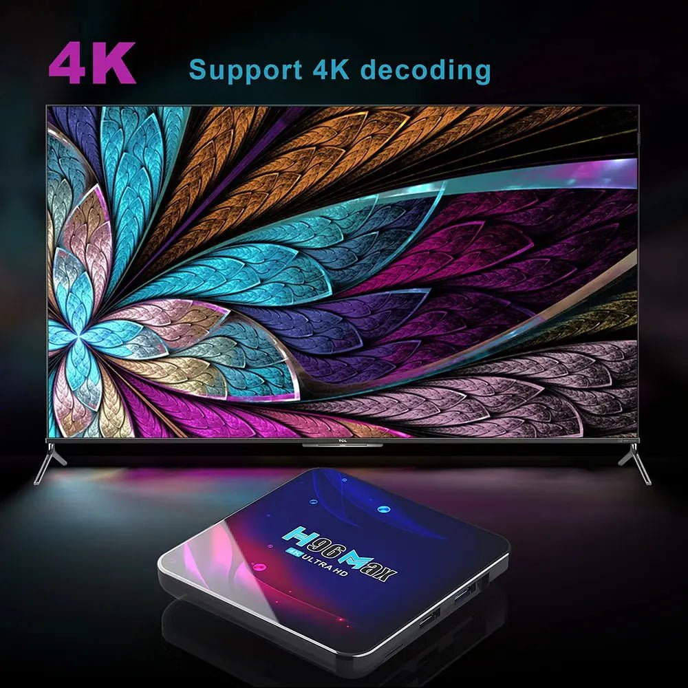 4K Ultra HD H96 Max V11 Smart TV Box Android 11 Quad - Core CPU 4G 32G BT4.0 4k Wifi2.4G/5G Support Mouse And Keyboard Tvbox - Gr8stuff