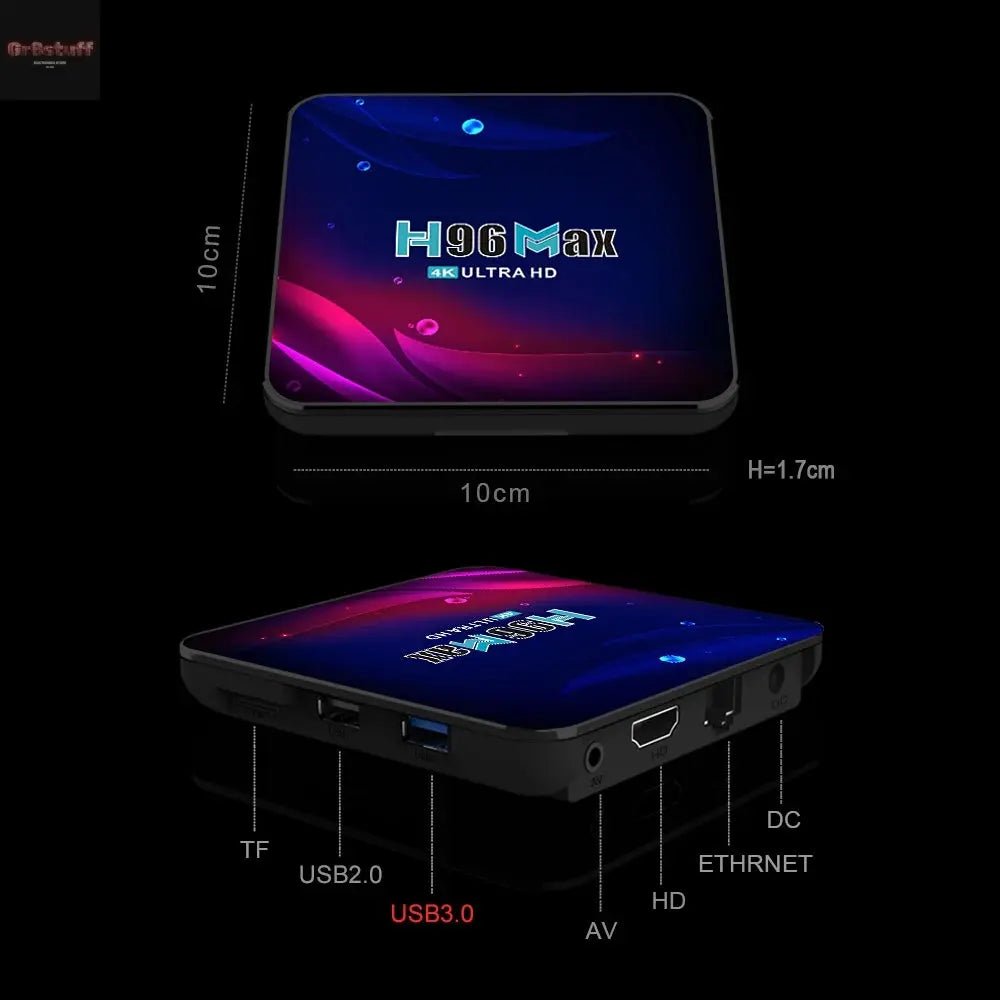 4K Ultra HD H96 Max V11 Smart TV Box Android 11 Quad - Core CPU 4G 32G BT4.0 4k Wifi2.4G/5G Support Mouse And Keyboard Tvbox - Gr8stuff