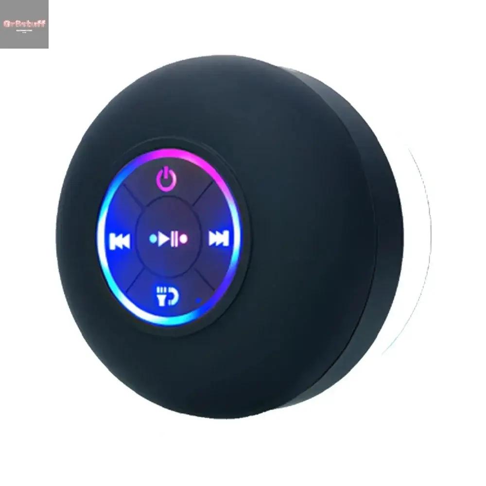 AquaBeat Mini: Waterproof LED Bluetooth Speaker with Powerful Sound & Suction Cup Mount.