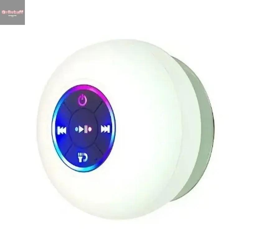 AquaBeat Mini: Waterproof LED Bluetooth Speaker with Powerful Sound & Suction Cup Mount.