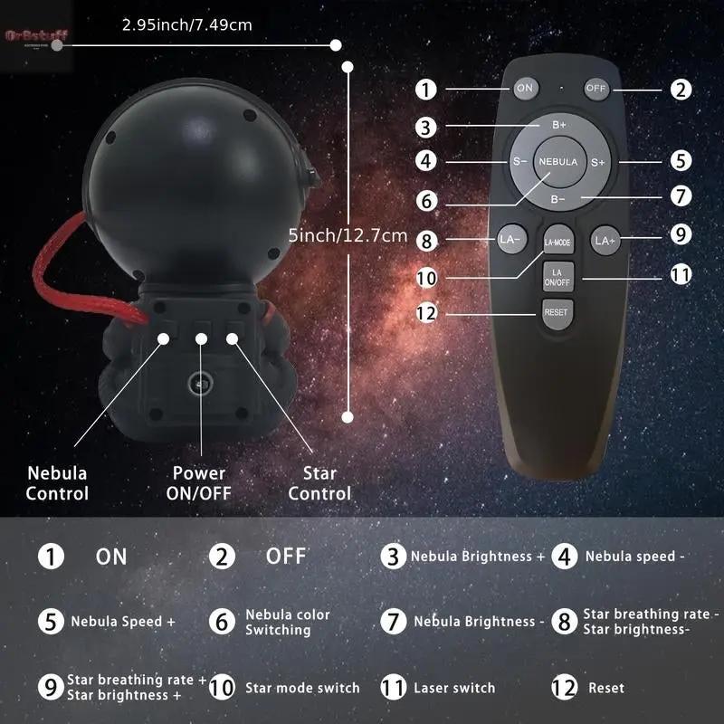 Astronaut Galaxy Projector with Nebula Effects Star Projector Galaxy Night Light USB Powered for Kids Room Decor Various Nebula Effects.