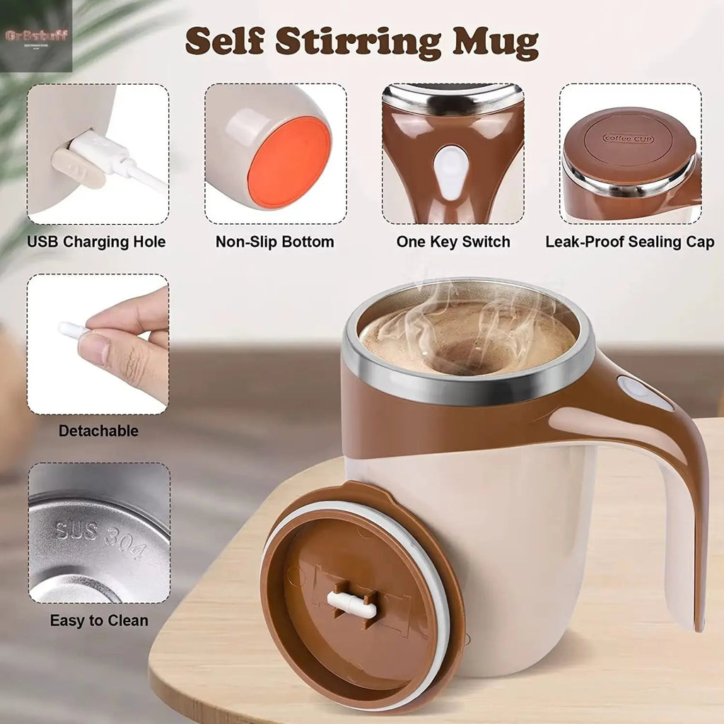 Automatic Self-Stirring Mug – Mix Smarter, Sip Smoother.