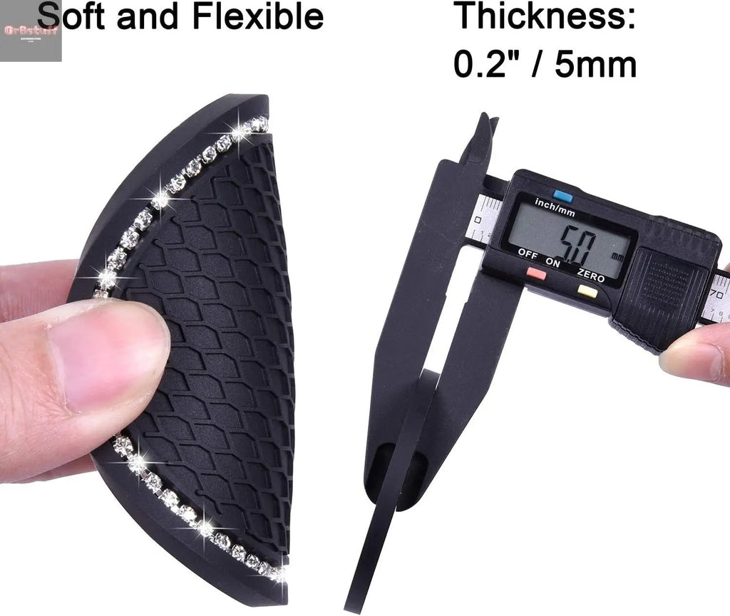 Bling Car Coasters, 2 Pack PVC Car Cup Holder Insert Coaster - anti Slip Universal Vehicle Interior Accessories Crystal Glitter Cup Mats for Women and Men(2.75" Diameter, Black).