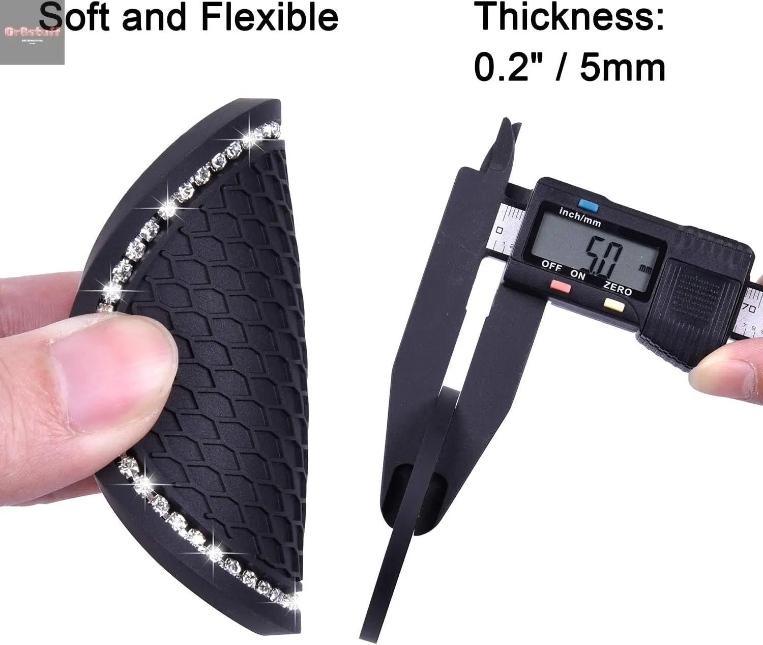 Bling Car Coasters, 2 Pack PVC Car Cup Holder Insert Coaster - anti Slip Universal Vehicle Interior Accessories Crystal Glitter Cup Mats for Women and Men(2.75" Diameter, Black).