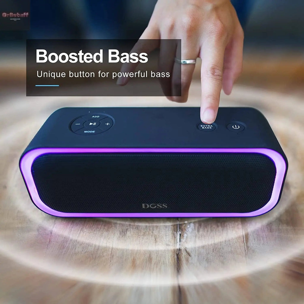 Bluetooth Speaker, Soundbox Pro Wireless Speaker with 20W Stereo Sound, Active Extra Bass, Bluetooth5.0, IPX6 Waterproof, Wireless Stereo Pairing, Multi-Colors Lights, 20Hrs Playtime -Blue.