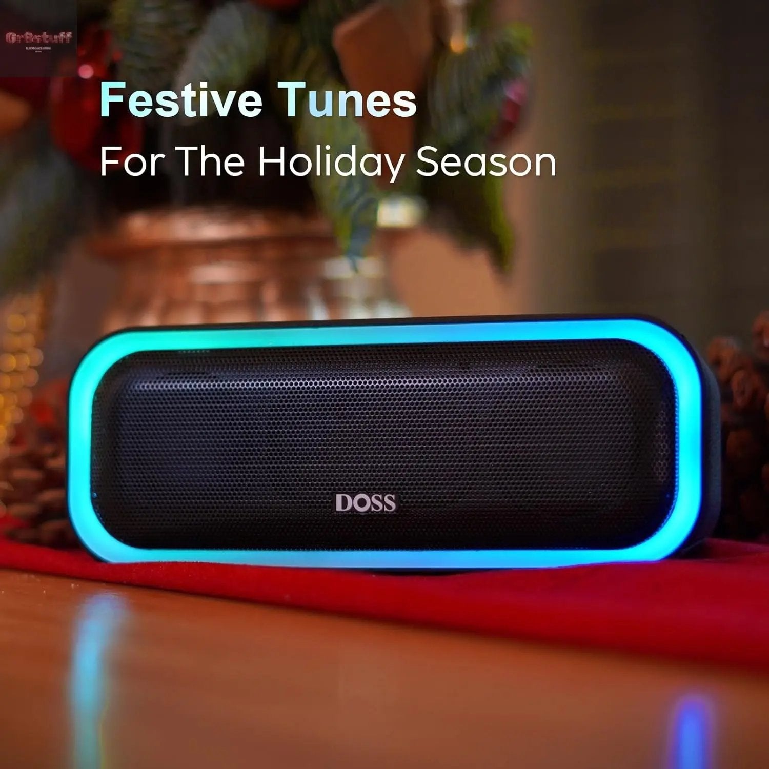 Bluetooth Speaker, Soundbox Pro Wireless Speaker with 20W Stereo Sound, Active Extra Bass, Bluetooth5.0, IPX6 Waterproof, Wireless Stereo Pairing, Multi-Colors Lights, 20Hrs Playtime -Blue.