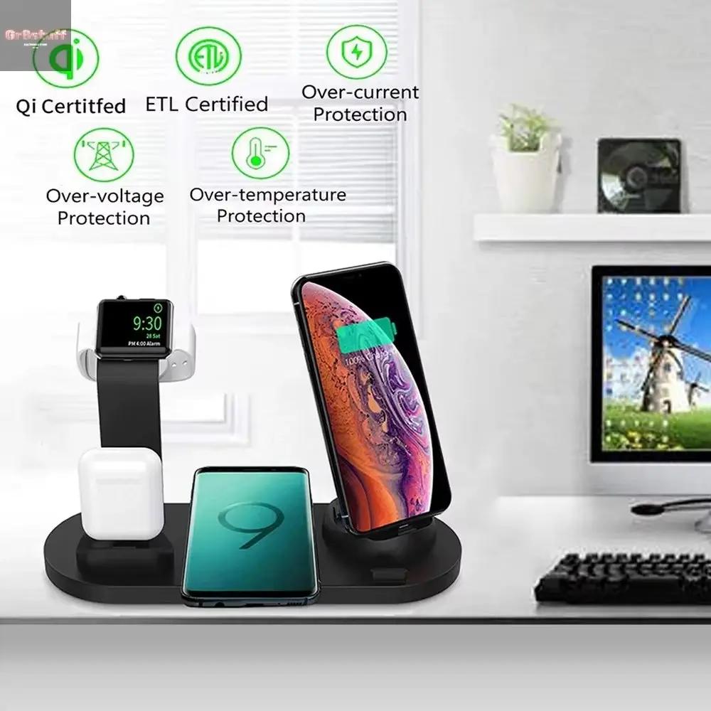 ChargeHub™ Pro 4-in-1 Wireless Dock – One Stand. Total Power. Zero Clutter.