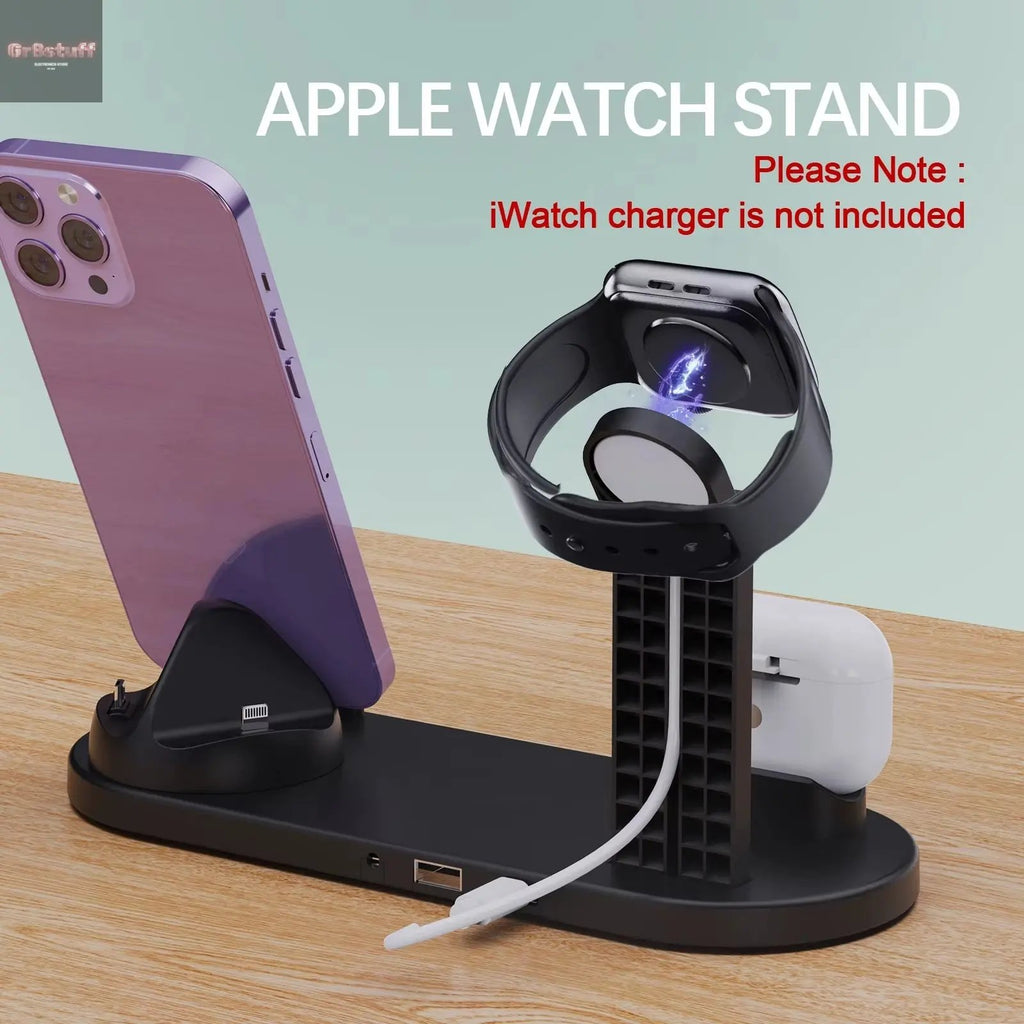ChargeHub™ Pro 4-in-1 Wireless Dock – One Stand. Total Power. Zero Clutter.