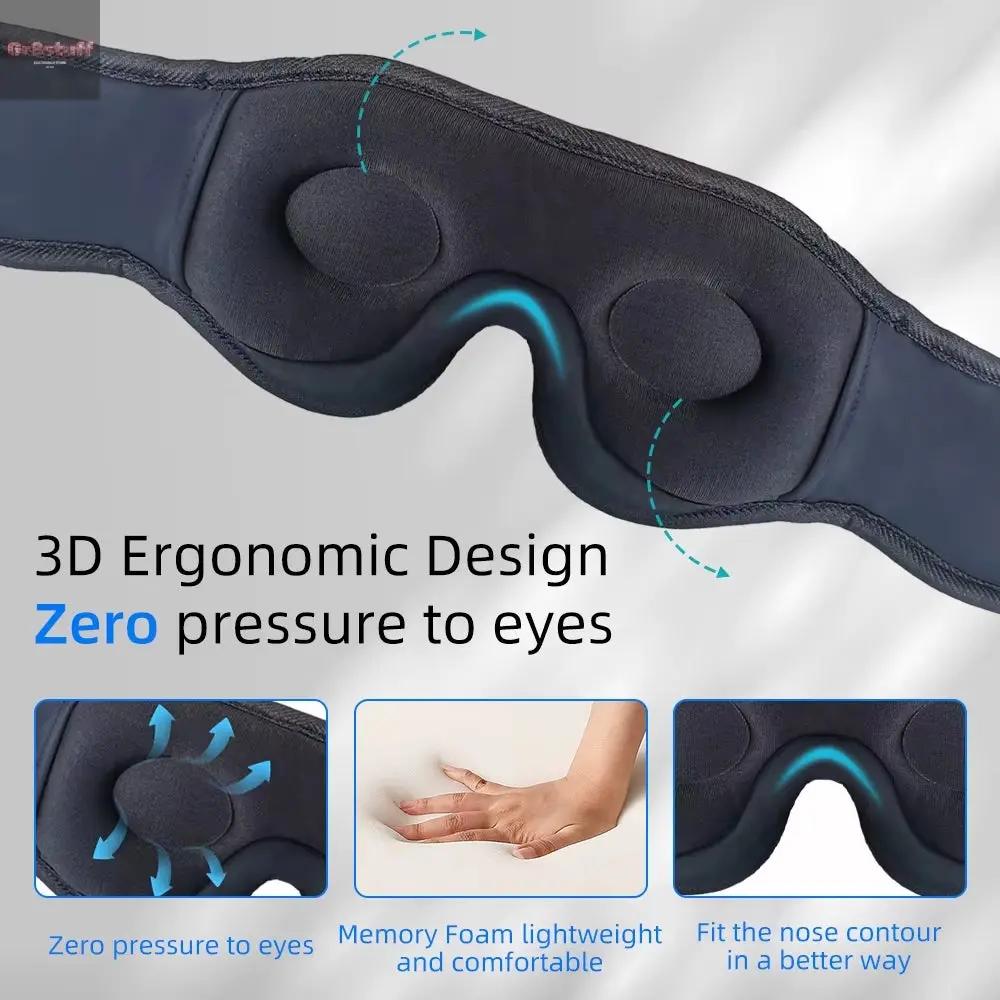 DreamTune 3D: Bluetooth Sleep Mask with Wireless Headset & Adjustable Eye Cover.