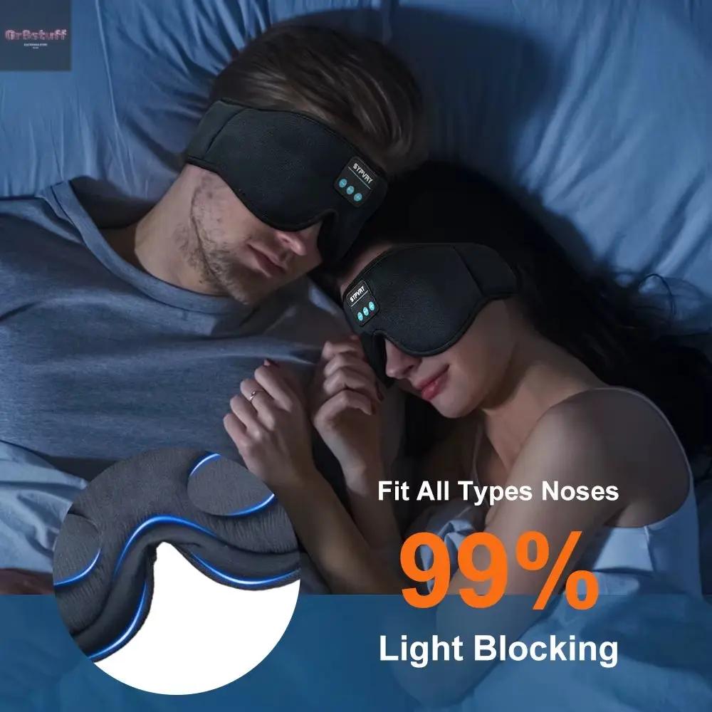 DreamTune 3D: Bluetooth Sleep Mask with Wireless Headset & Adjustable Eye Cover.