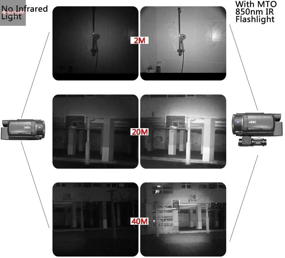 IR Torch 3 Watt 850NM Infrared Light Night Vision Flashlight Torch - Infrared Light Is Invisible to Human Eyes - to Be Used with Night Vision Device (NOT Include Battery).
