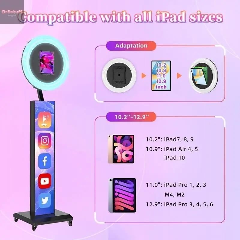 MWE Photo Booth with Software APP Control,Portable Ipad Photo Booth Machine Compatible with Ipad 12.9In 11In 10.9In 10.2In,For Parties,Wedding.