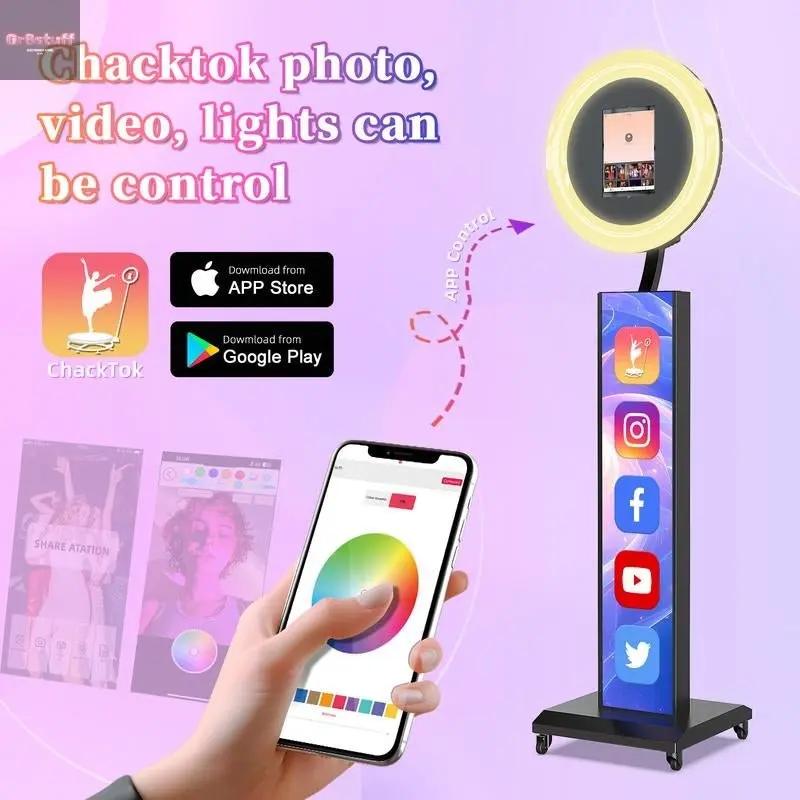 MWE Photo Booth with Software APP Control,Portable Ipad Photo Booth Machine Compatible with Ipad 12.9In 11In 10.9In 10.2In,For Parties,Wedding.