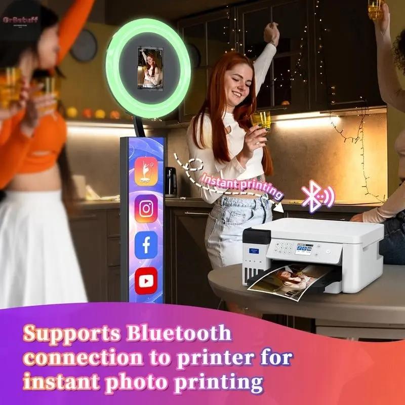 MWE Photo Booth with Software APP Control,Portable Ipad Photo Booth Machine Compatible with Ipad 12.9In 11In 10.9In 10.2In,For Parties,Wedding.