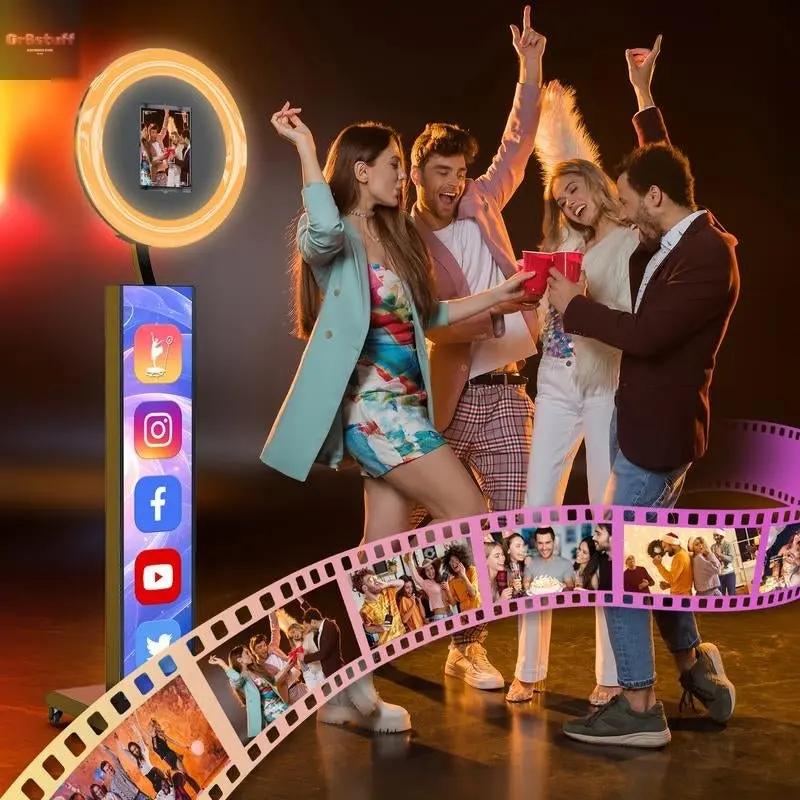 MWE Photo Booth with Software APP Control,Portable Ipad Photo Booth Machine Compatible with Ipad 12.9In 11In 10.9In 10.2In,For Parties,Wedding.