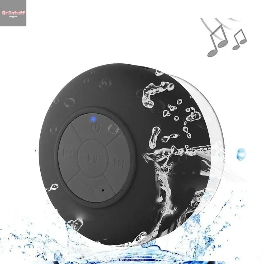 Mini Bluetooth Speaker Shower Subwoofer Waterproof Handsfree Loudspeaker with Suction Cup Mic for Bathroom Pool Beach Car Phone.