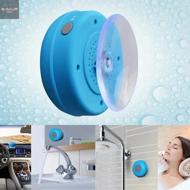 Mini Bluetooth Speaker Shower Subwoofer Waterproof Handsfree Loudspeaker with Suction Cup Mic for Bathroom Pool Beach Car Phone.