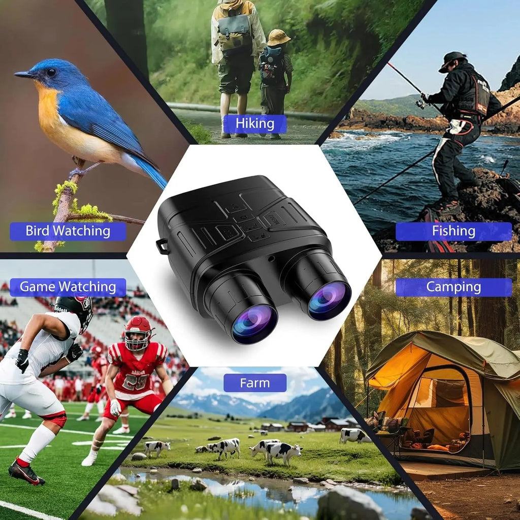 Night Vision Goggles - 4K Night Vision Binoculars with 5000Mah Rechargeable Battery, 32GB TF Card Can save Photo and Video, 3'' HD Screen for Camping & Security, Black.
