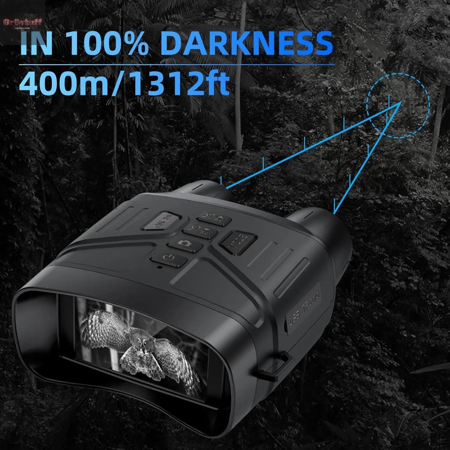 Night Vision Goggles for Adults, 4K Infrared Night Vision Binoculars with Rechargeable Battery and Anti-Shake Motion Detection for Camping.