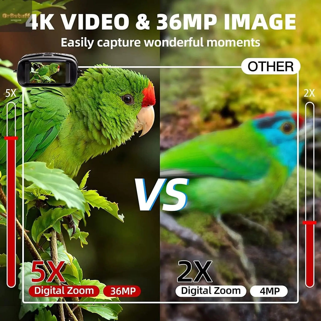 Night Vision Goggles for Adults, 4K Infrared Night Vision Binoculars with Rechargeable Battery and Anti-Shake Motion Detection for Camping.