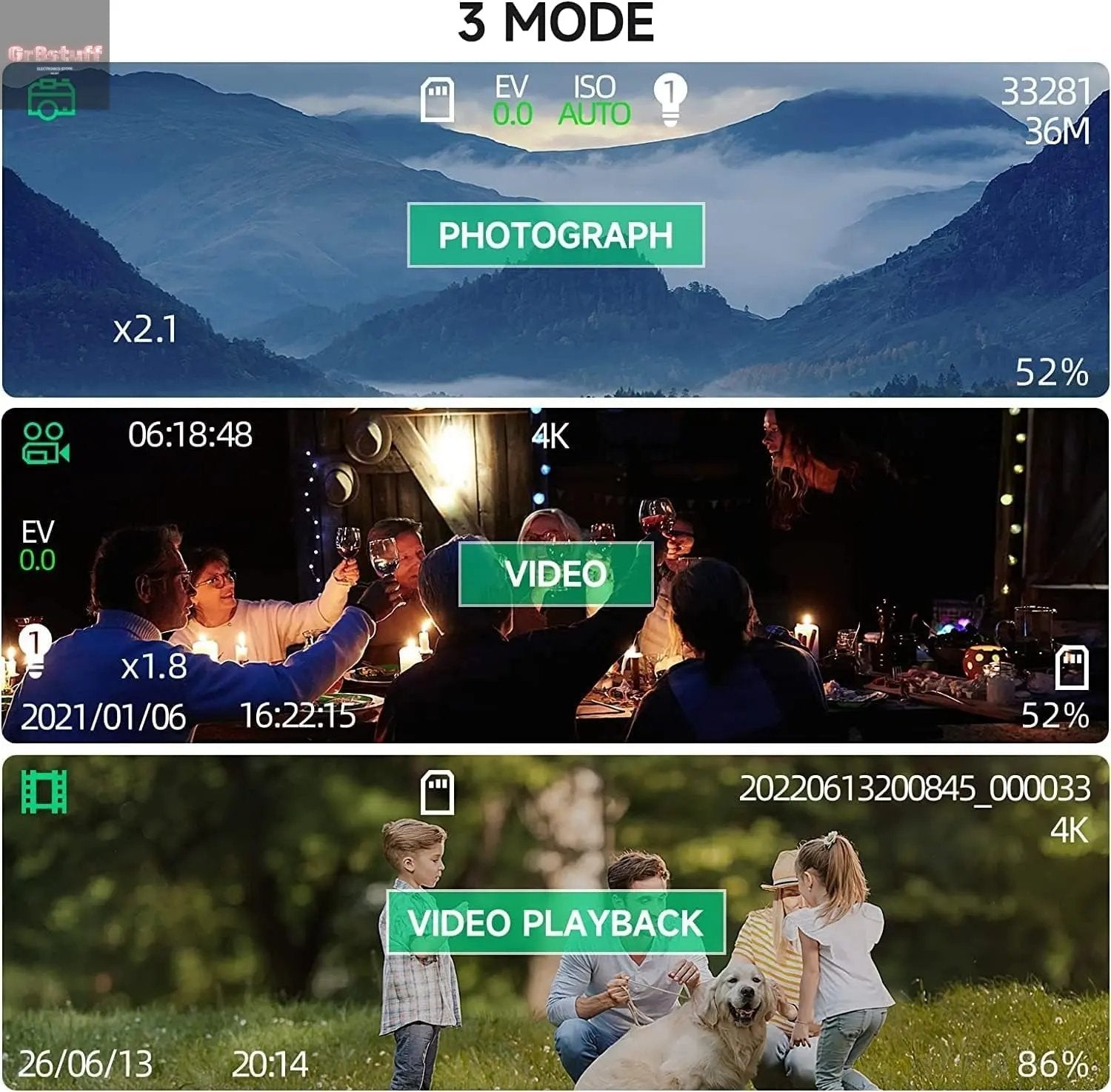 Night Vision Goggles for Adults, 4K Infrared Night Vision Binoculars with Rechargeable Battery and Anti-Shake Motion Detection for Camping.