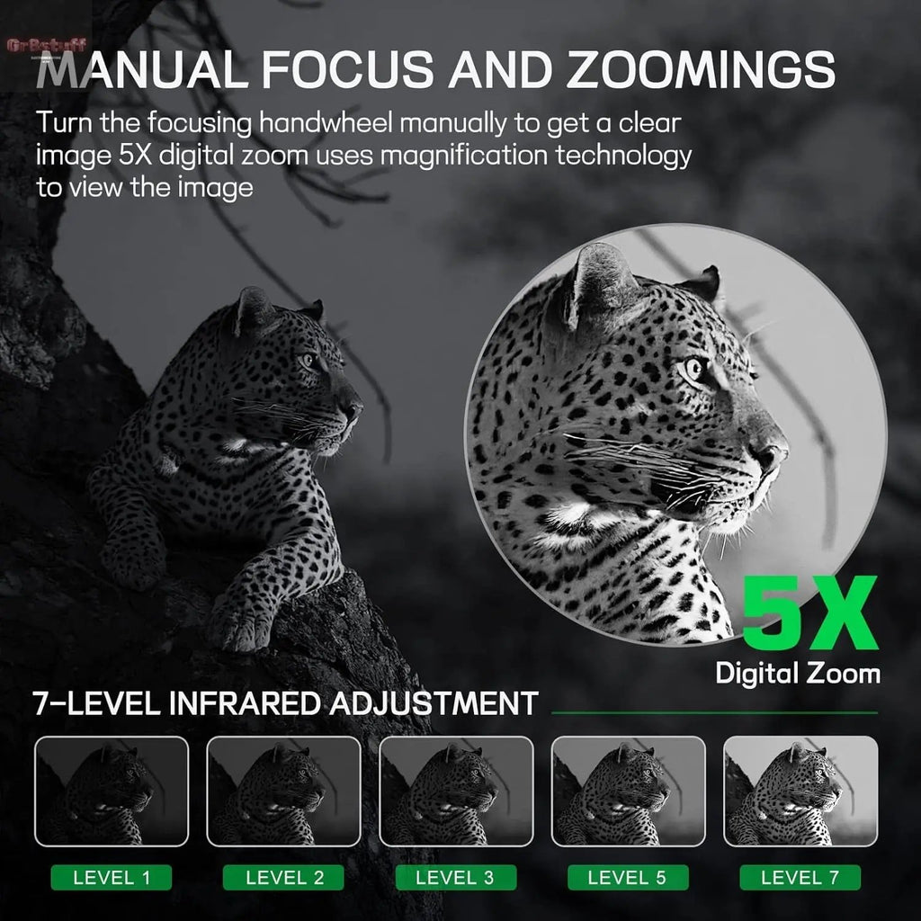 Night Vision Goggles for Adults, 4K Infrared Night Vision Binoculars with Rechargeable Battery and Anti-Shake Motion Detection for Camping.