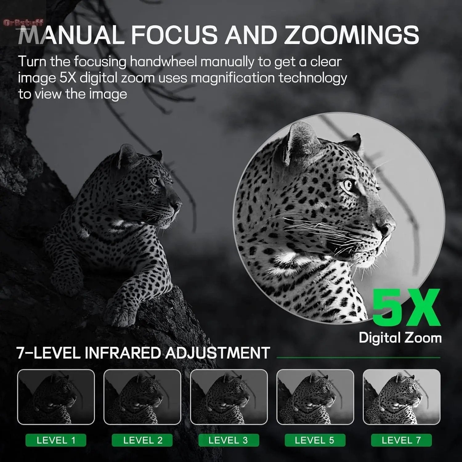 Night Vision Goggles for Adults, 4K Infrared Night Vision Binoculars with Rechargeable Battery and Anti-Shake Motion Detection for Camping.