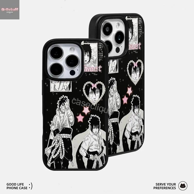 Phone Case: Black - Themed Collage with Iconic Manga Scenes and Sweet Accents – a Must - Have for Die - Hard Fans!.