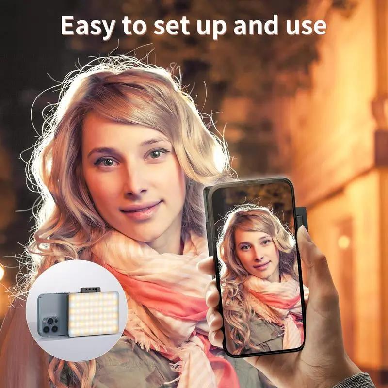 Portable Rechargeable LED Clip-On Selfie Light.