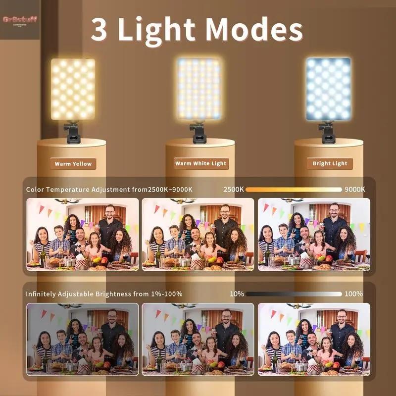 Portable Rechargeable LED Clip-On Selfie Light.