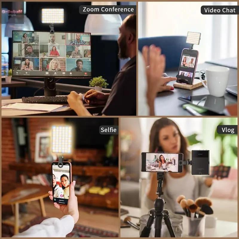 Portable Rechargeable LED Clip-On Selfie Light.
