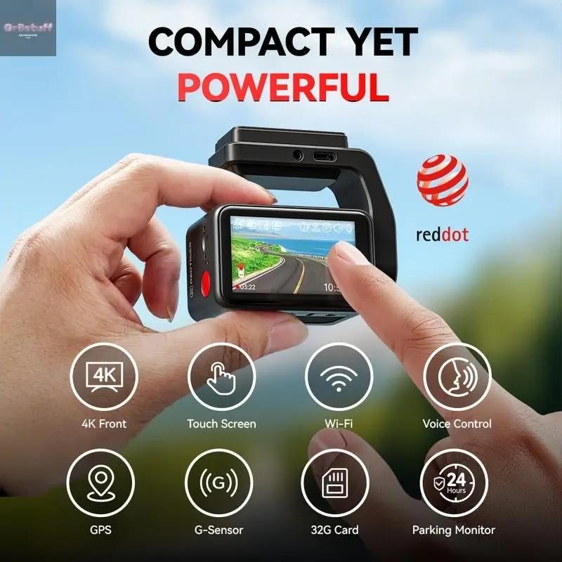 Redtiger F4 4K Voice Control Dash Cam Wifi&App Control GPS Super Night Vision Loop Recording Dashcam Car Camera Dashcam.