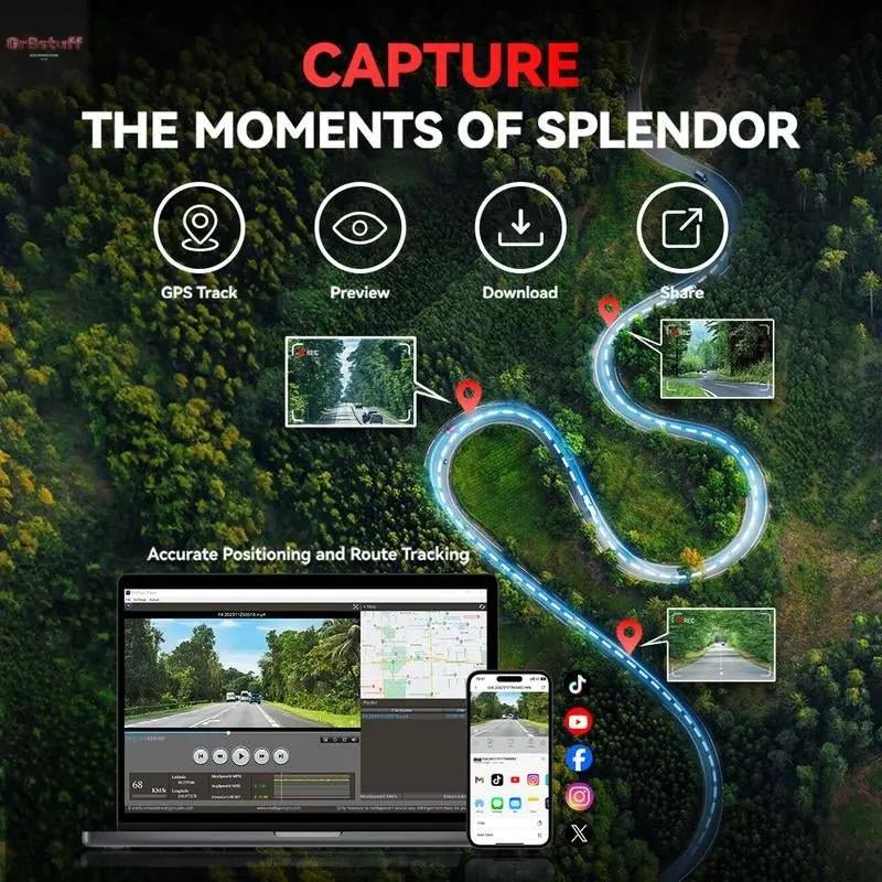 Redtiger F4 4K Voice Control Dash Cam Wifi&App Control GPS Super Night Vision Loop Recording Dashcam Car Camera Dashcam.