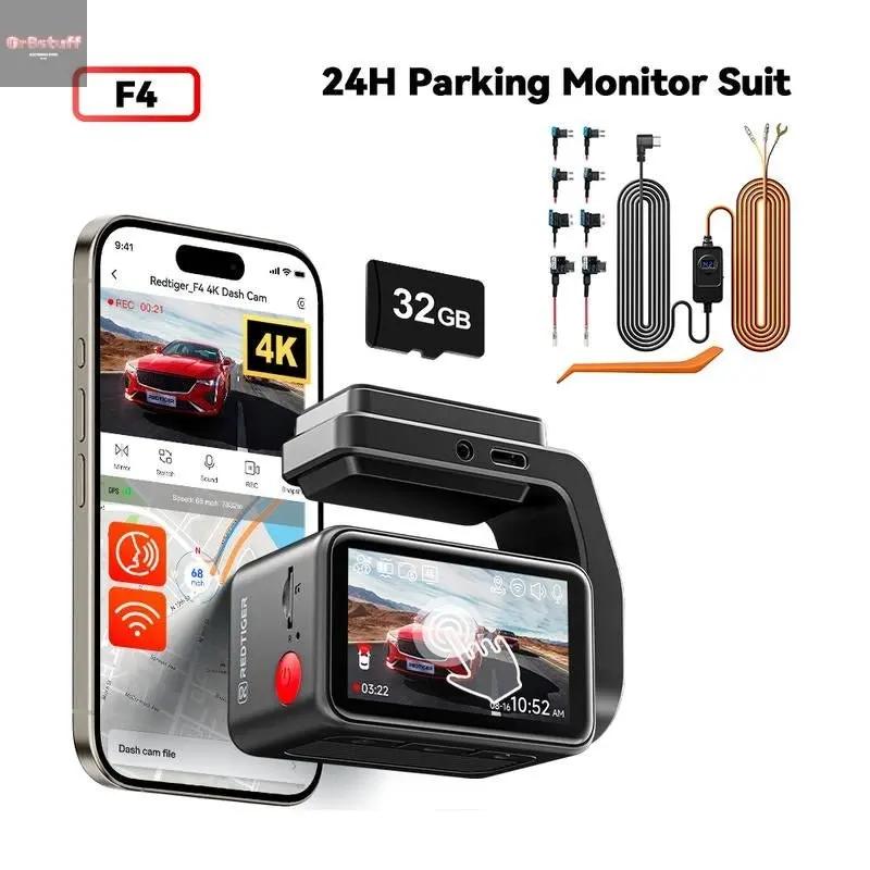 Redtiger F4 4K Voice Control Dash Cam Wifi&App Control GPS Super Night Vision Loop Recording Dashcam Car Camera Dashcam.
