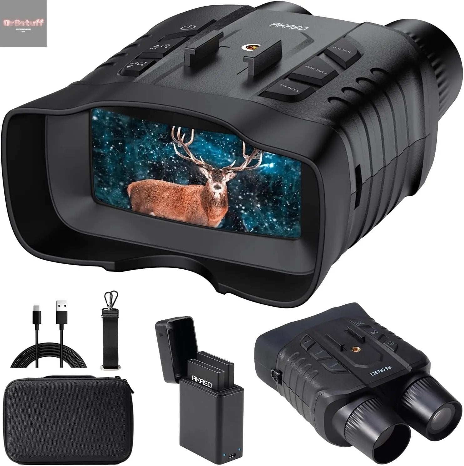 Seemor-200 Night Vision Goggles - 4K Full Color Night Vision Binoculars for Adults, App-Enabled Photo and Video Saving,Ai-Isp 3280FT Viewing Range,16X Digital Zoom for Camping Hiking & Security.