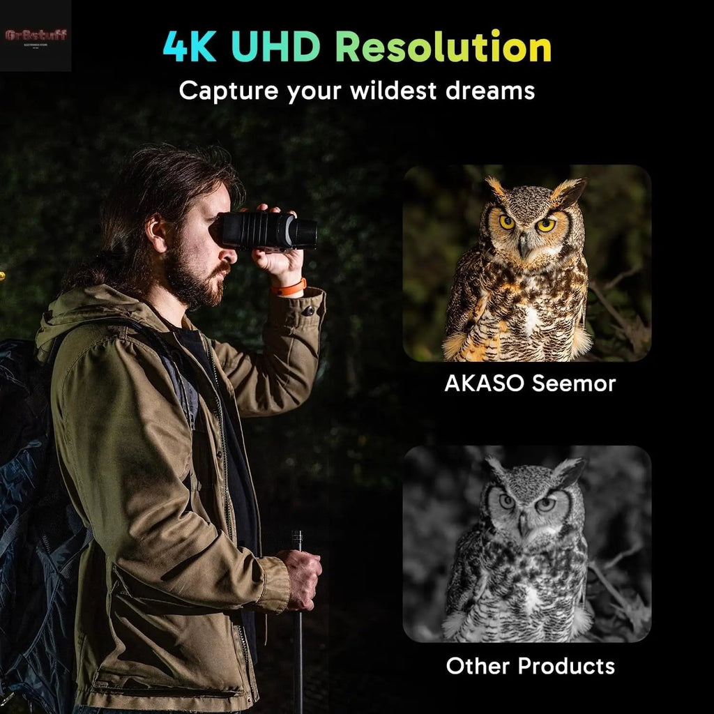 Seemor-200 Night Vision Goggles - 4K Full Color Night Vision Binoculars for Adults, App-Enabled Photo and Video Saving,Ai-Isp 3280FT Viewing Range,16X Digital Zoom for Camping Hiking & Security.