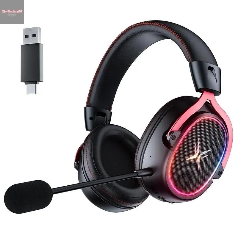 TAGRY K3 Gaming Headset - 7.1 Surround Sound - 50Mm Drivers - Memory Foam Cushion - Bluetooth 5.3-USB-A/C Dual Interface 2.4G - Wired 3.5Mm Audio Jack - for PC, Mac, PS4, Ps5,Switch, Xbox, Smart Phone, Laptop, Smart Watch, Tablet.