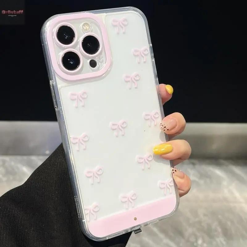 Vibrant LED Bowknot Phone Case, Compatible with Iphone 11/12/13/14/15/16/17 Pro/Pro Max/Plus, Stylish Protective Cover, Unique Design for Daily Use, Protective Casing.